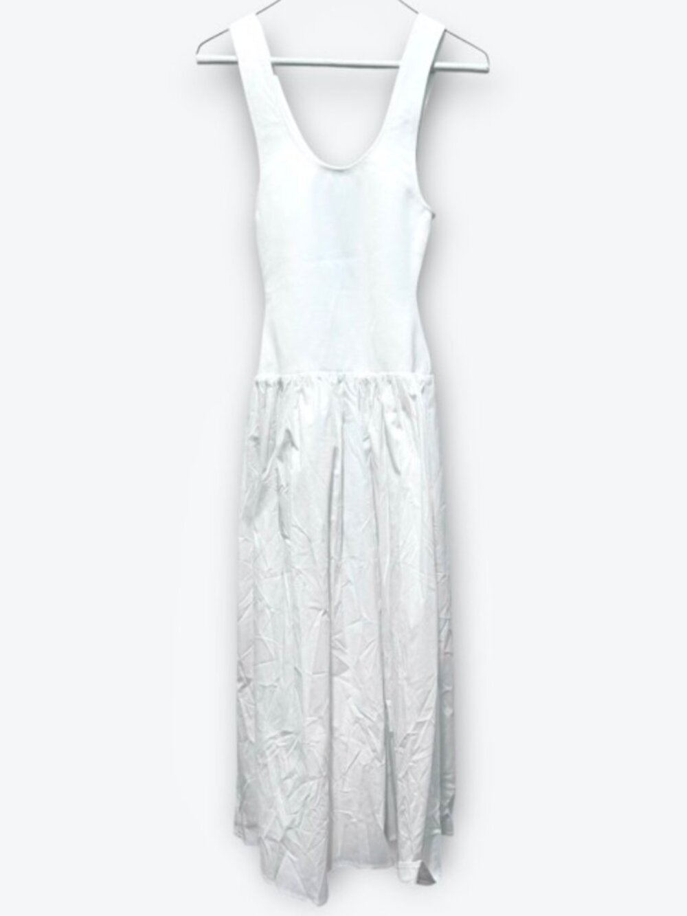 New! WeWoreWhat Scoop Tank Midi Dress In White Rib Size Medium - Picture 9 of 9